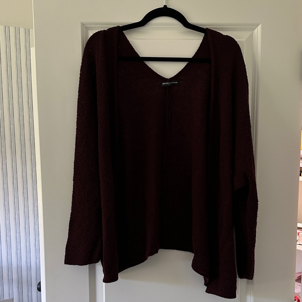 Brandy Melville Burgundy Slouchy Cardigan